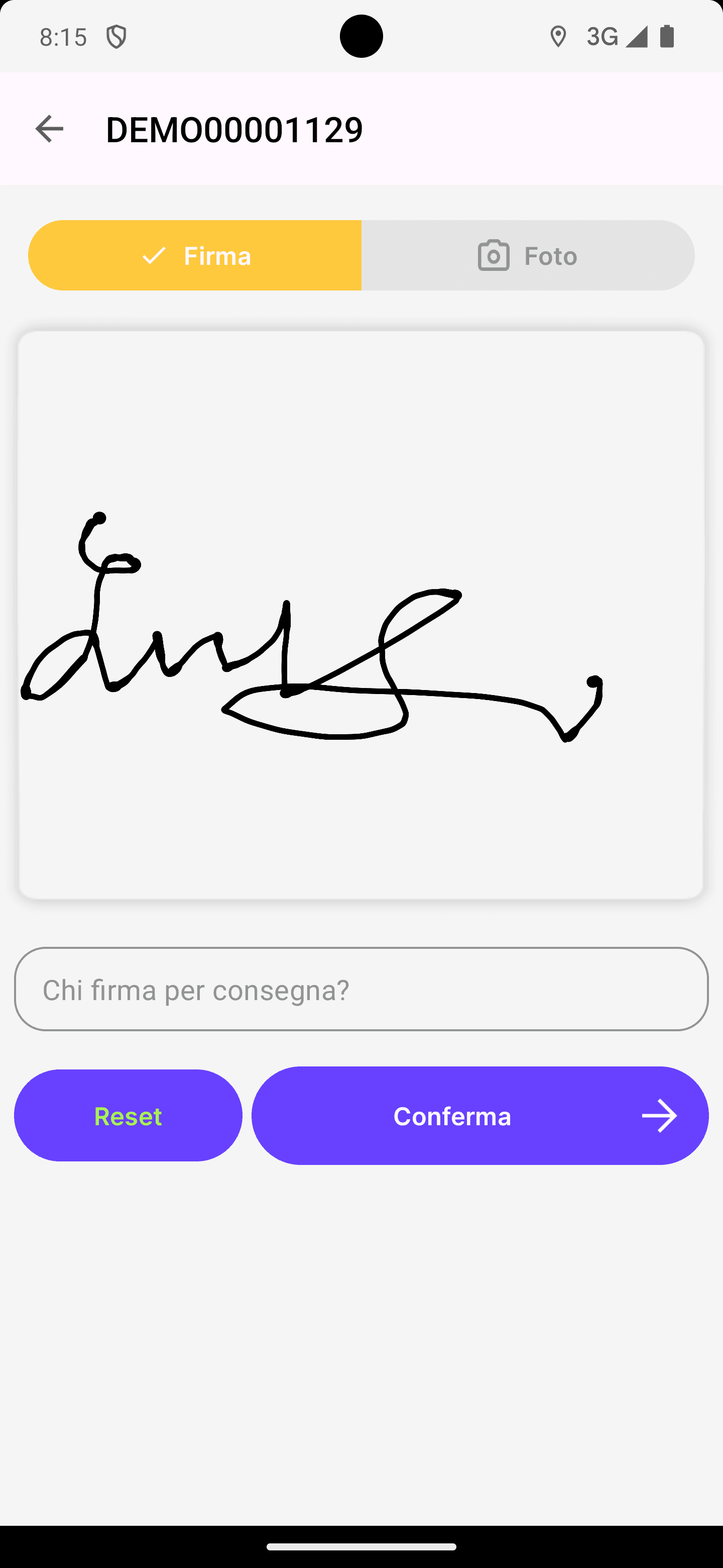 Firma digitale del destinatario