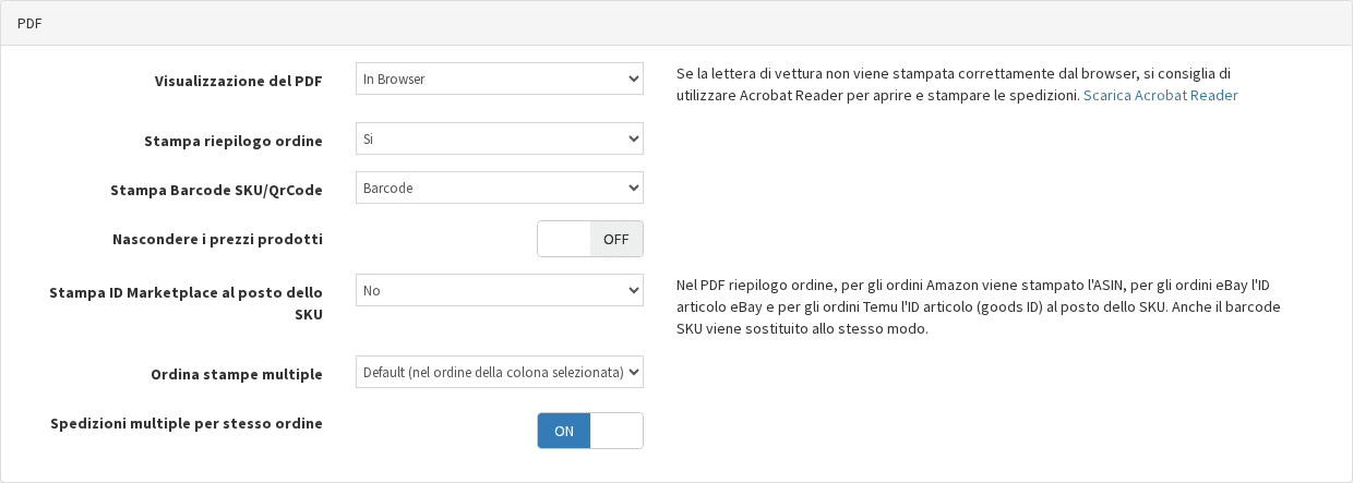 Riquadro PDF