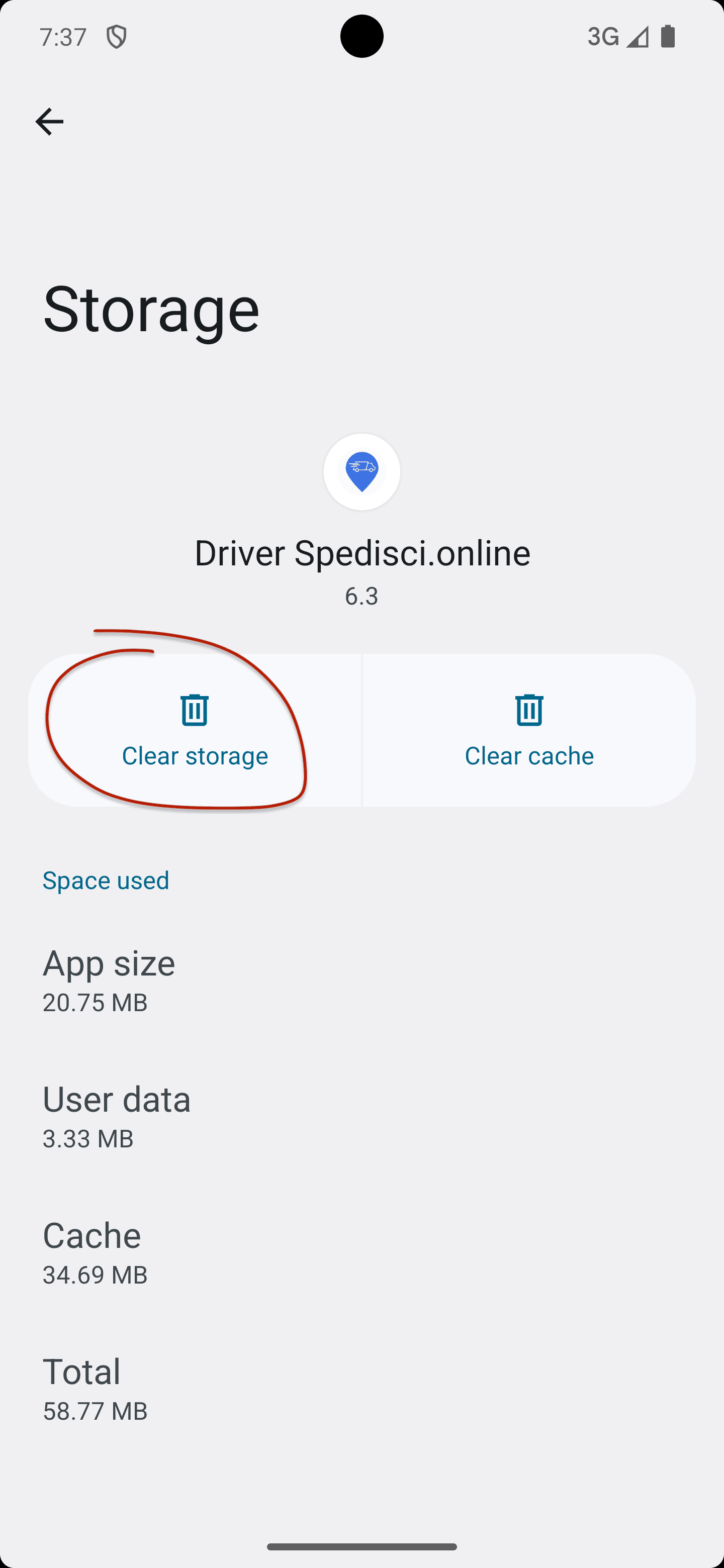 Cancella dati locali