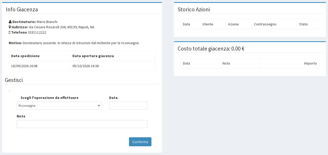 Gestione Giacenza